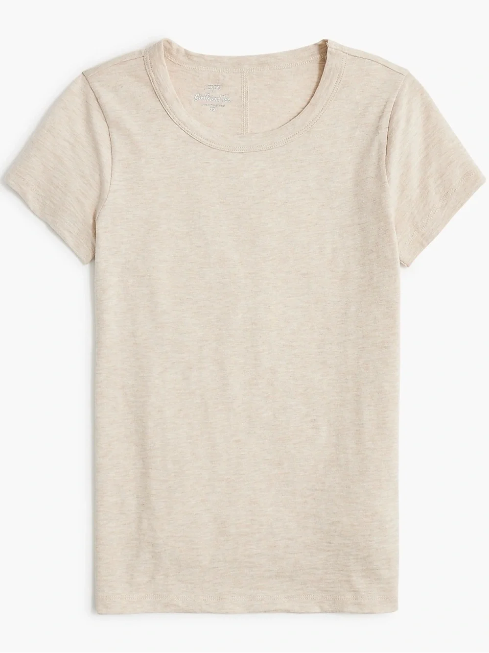 J. Crew Girlfriend Crewneck Tee in Beige M